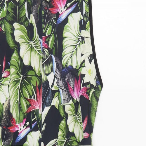 Topshop Womens Multicoloured Floral Polyester Mini Size 10 Round Neck Pullover