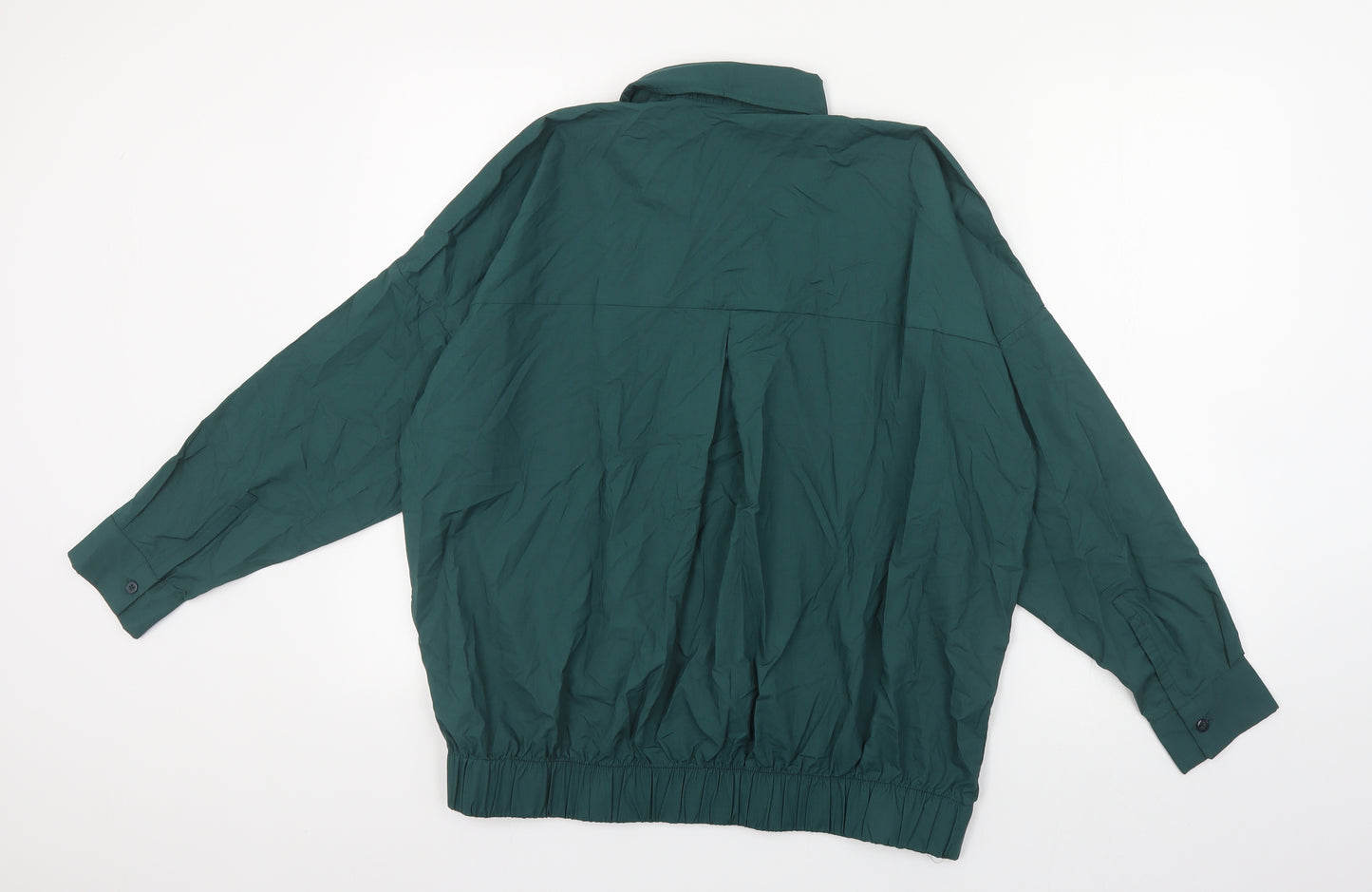 Khaadi Womens Green Viscose Basic Button-Up Size M Collared
