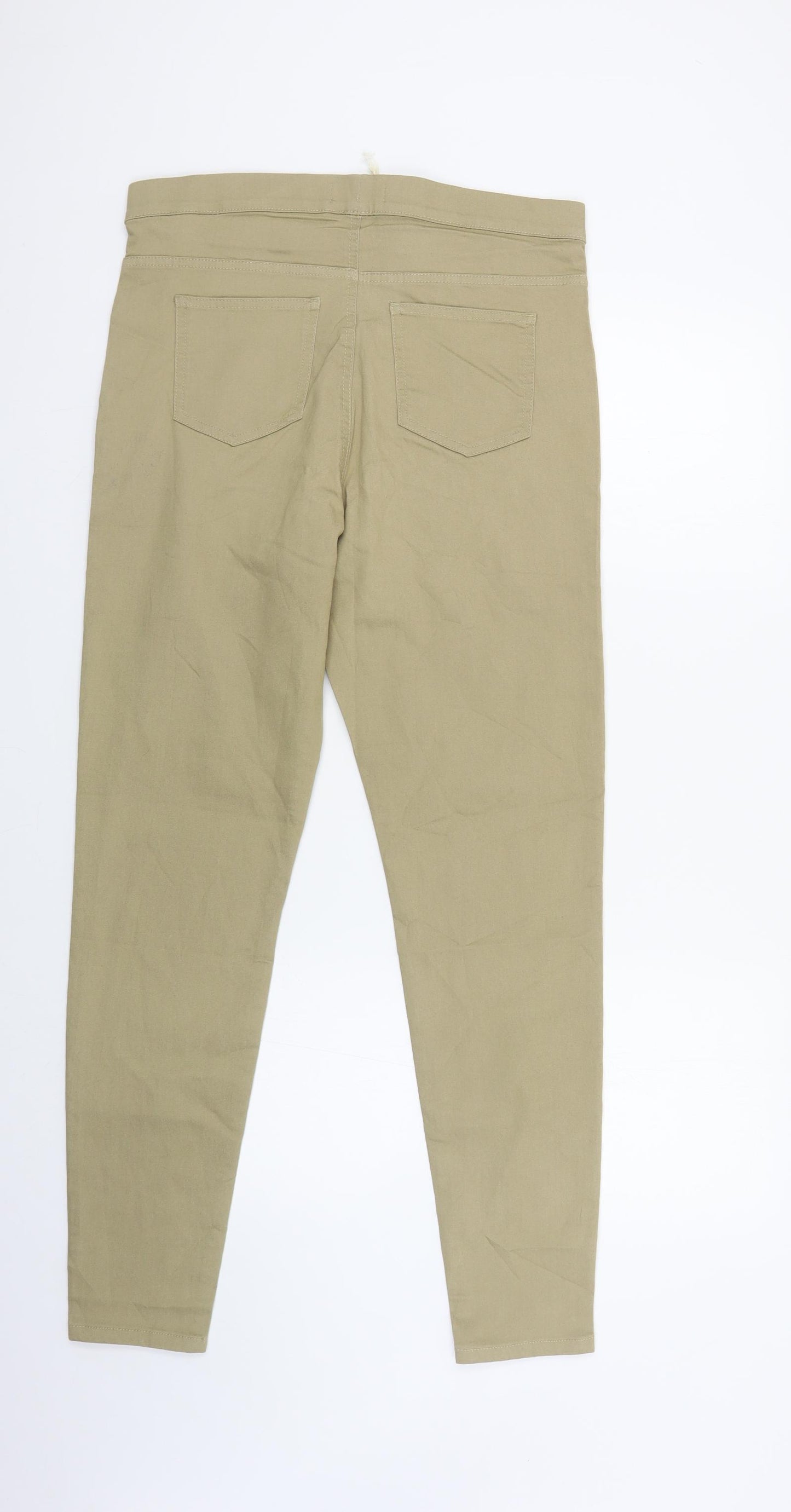 Marks and Spencer Womens Beige Cotton Jegging Jeans Size 14 L31 in Regular