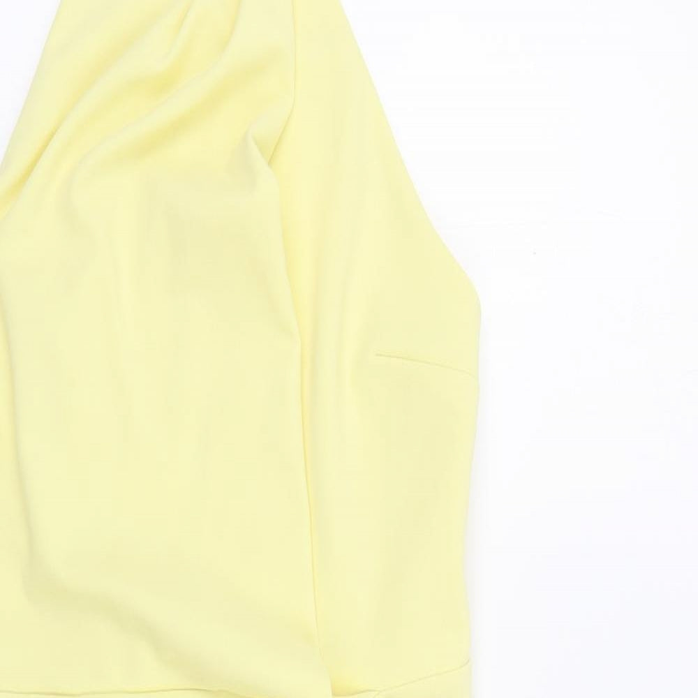 ASOS Womens Yellow Polyester Pencil Dress Size 12 Halter Hook & Eye
