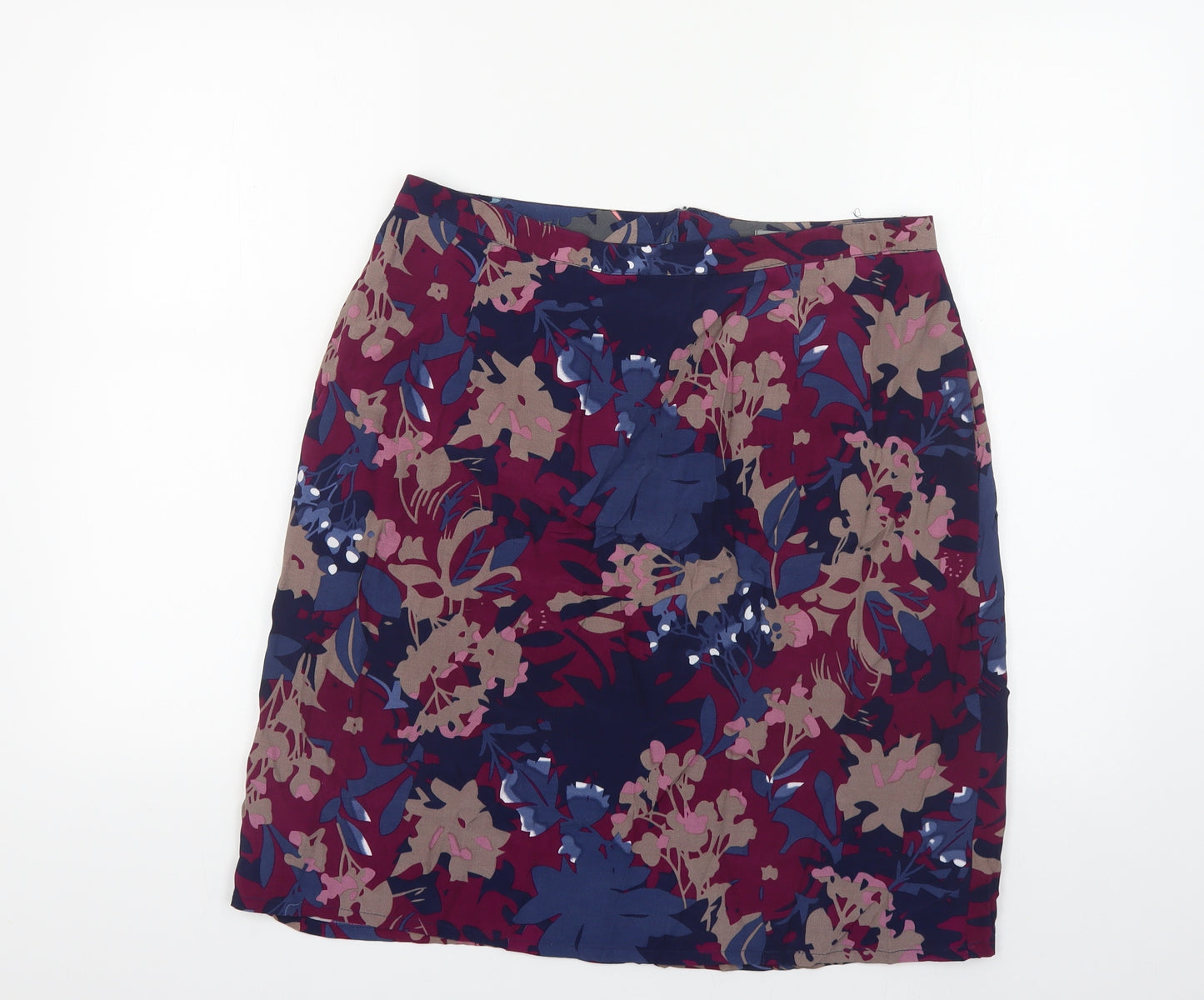 Lily & Me Womens Multicoloured Floral Viscose Skort Skirt Size 12 Zip