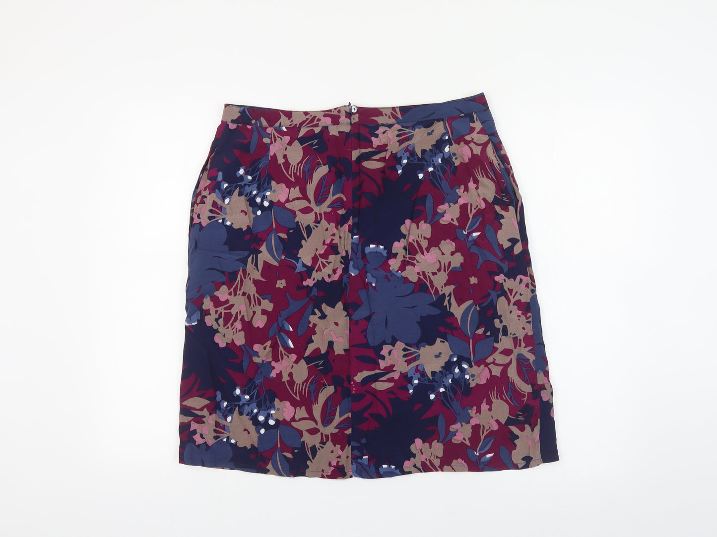 Lily & Me Womens Multicoloured Floral Viscose Skort Skirt Size 12 Zip