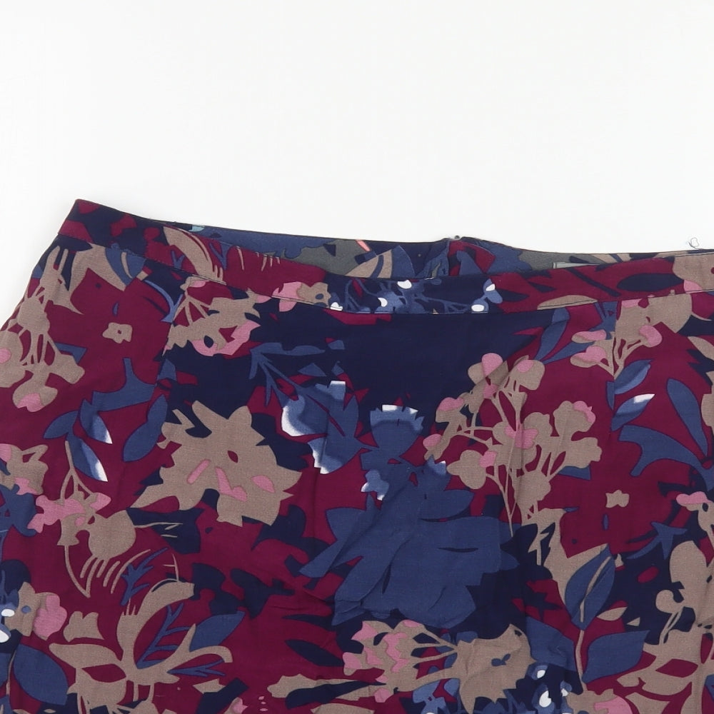 Lily & Me Womens Multicoloured Floral Viscose Skort Skirt Size 12 Zip