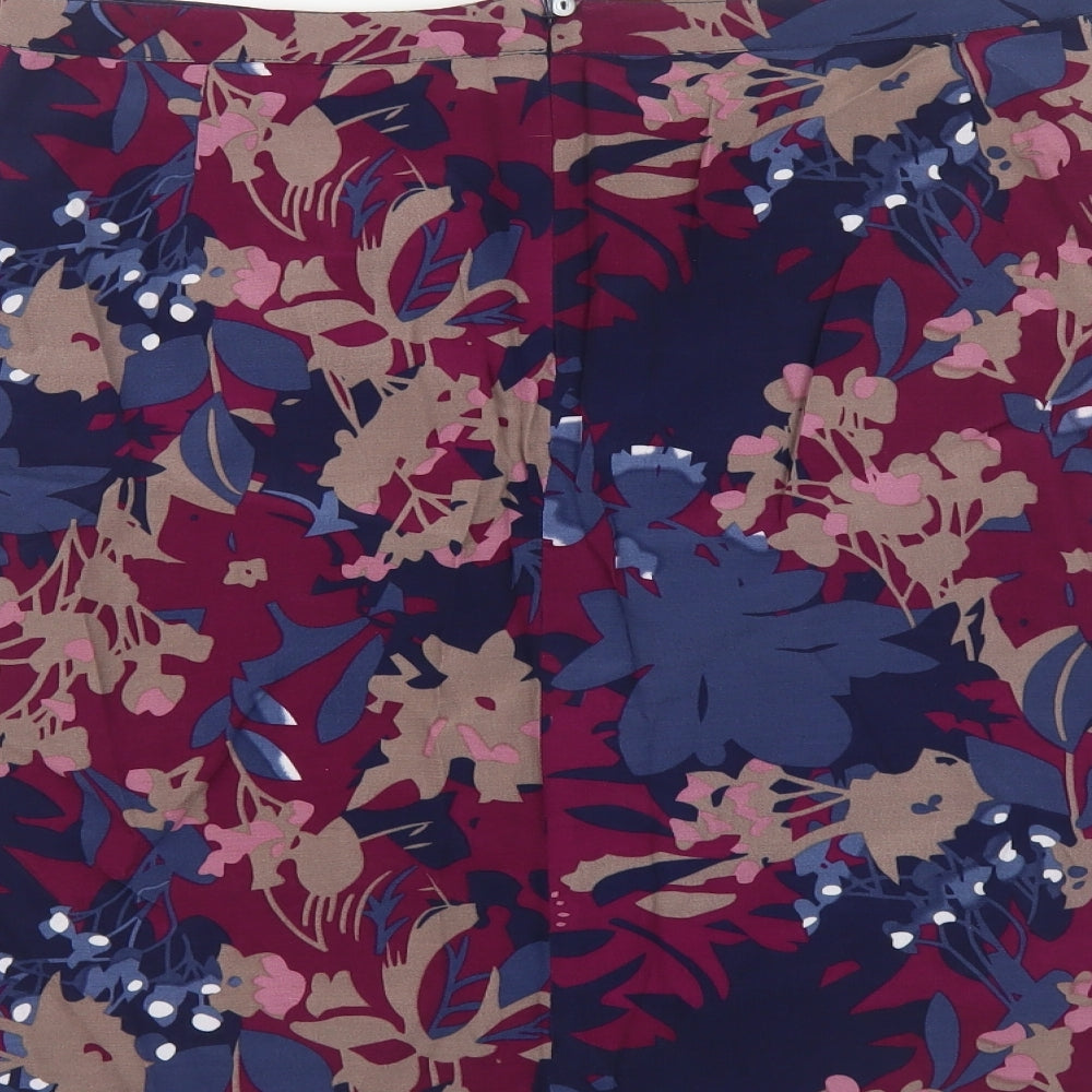 Lily & Me Womens Multicoloured Floral Viscose Skort Skirt Size 12 Zip