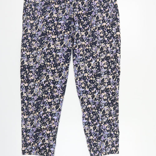 Great Plains Womens Multicoloured Geometric Cotton Trousers Size 10 L26 in Regular Zip