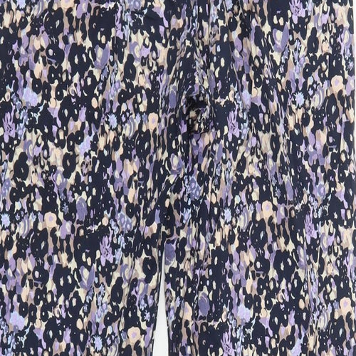 Great Plains Womens Multicoloured Geometric Cotton Trousers Size 10 L26 in Regular Zip