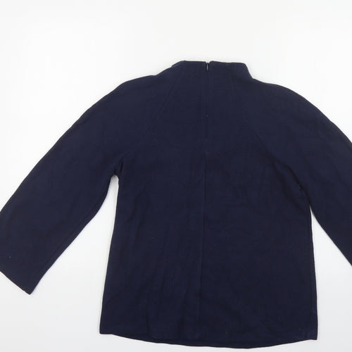 Marks and Spencer Womens Blue High Neck Polyester Pullover Jumper Size 12