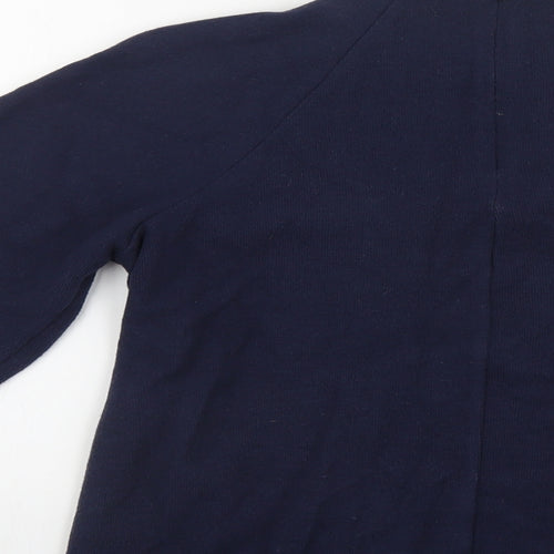 Marks and Spencer Womens Blue High Neck Polyester Pullover Jumper Size 12