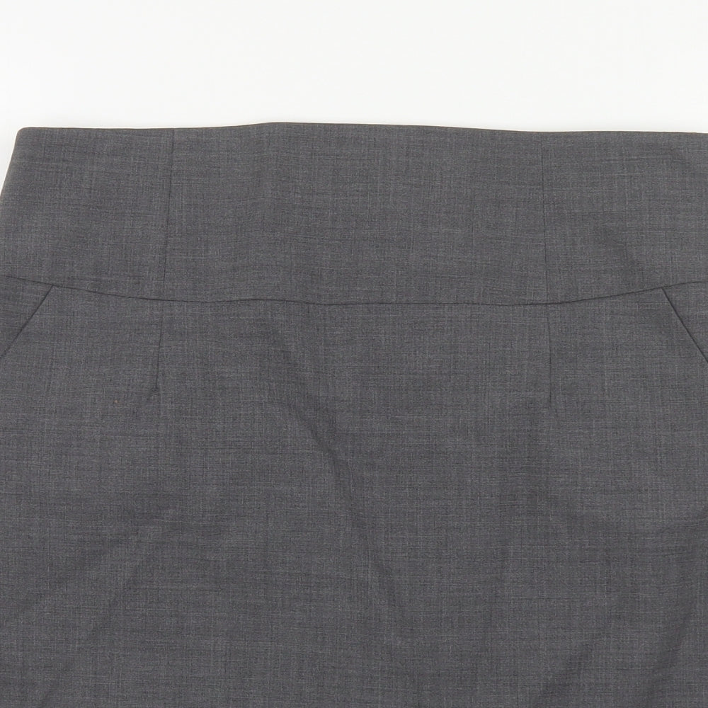 Banana Republic Womens Grey Wool Straight & Pencil Skirt Size 12 Zip