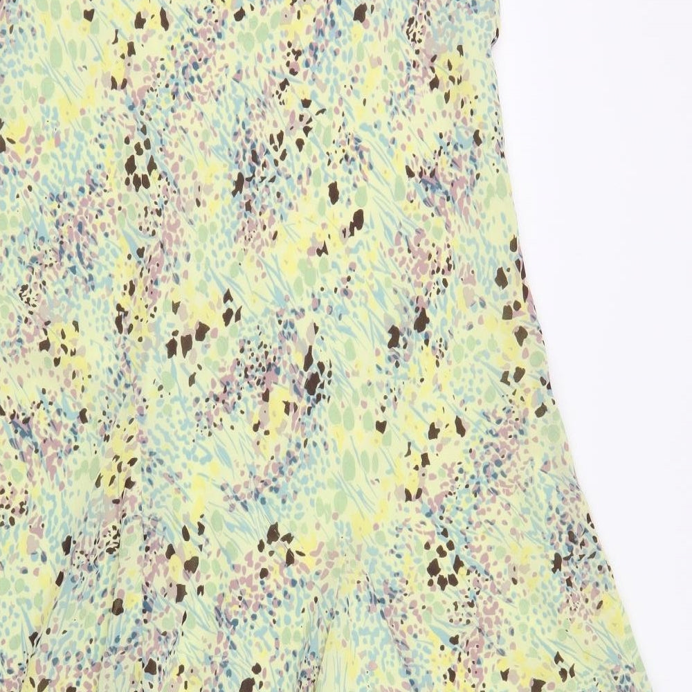 Per Una Womens Multicoloured Geometric Polyester A-Line Skirt Size 10