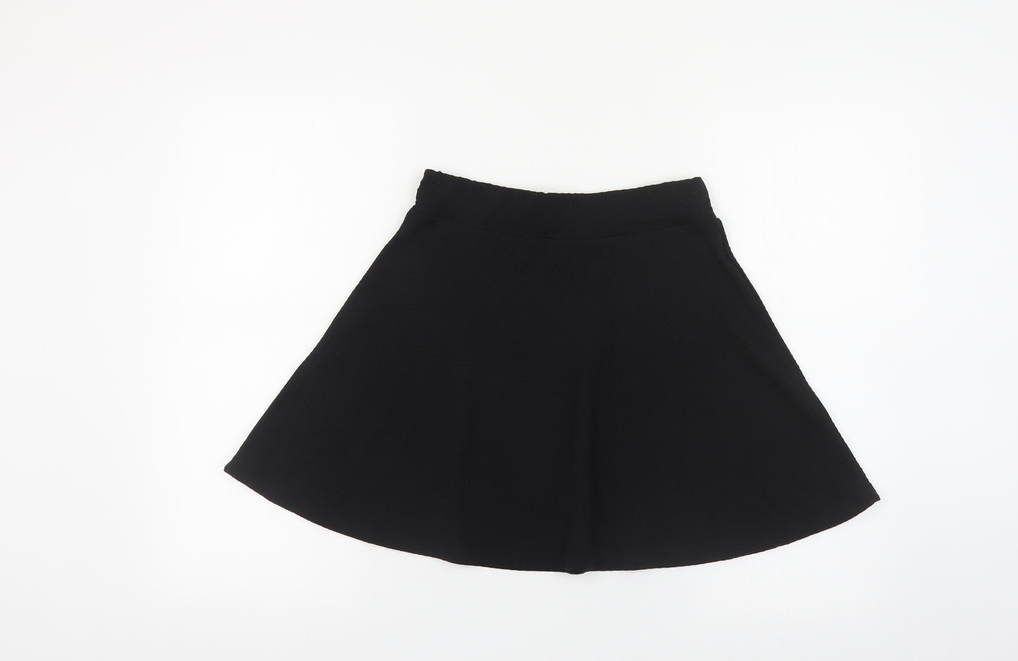 Dani's Choice Womens Black Polyester Pleated Skirt Size S - Textured