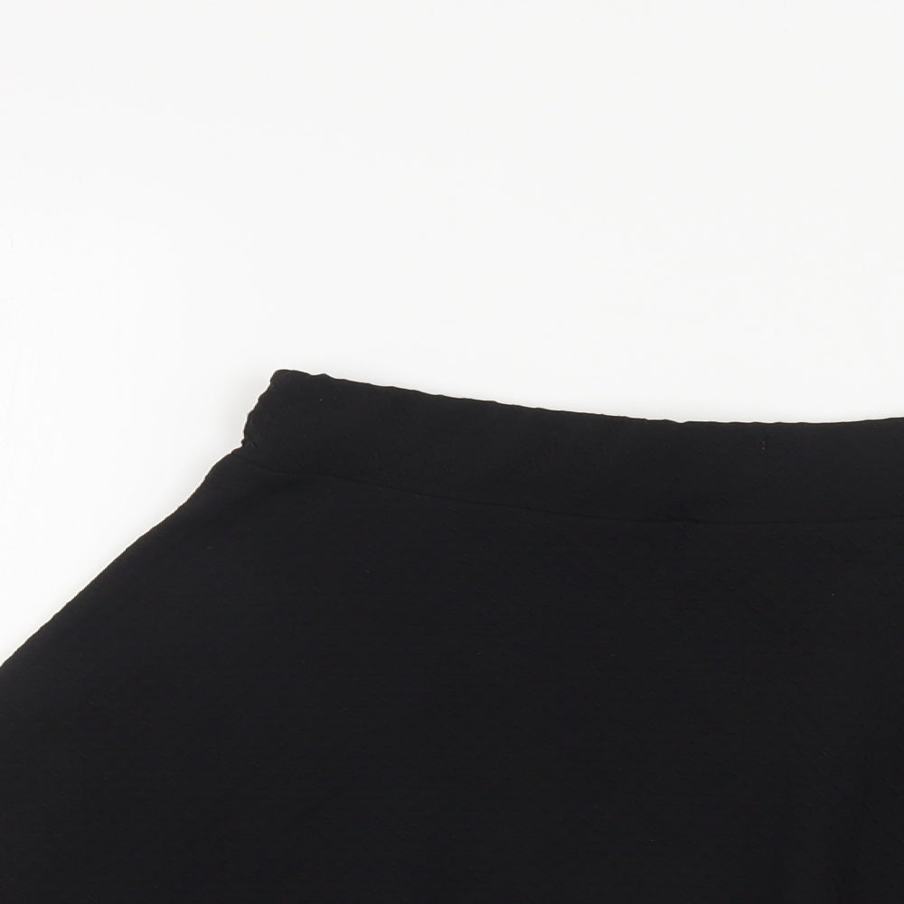 Dani's Choice Womens Black Polyester Pleated Skirt Size S - Textured