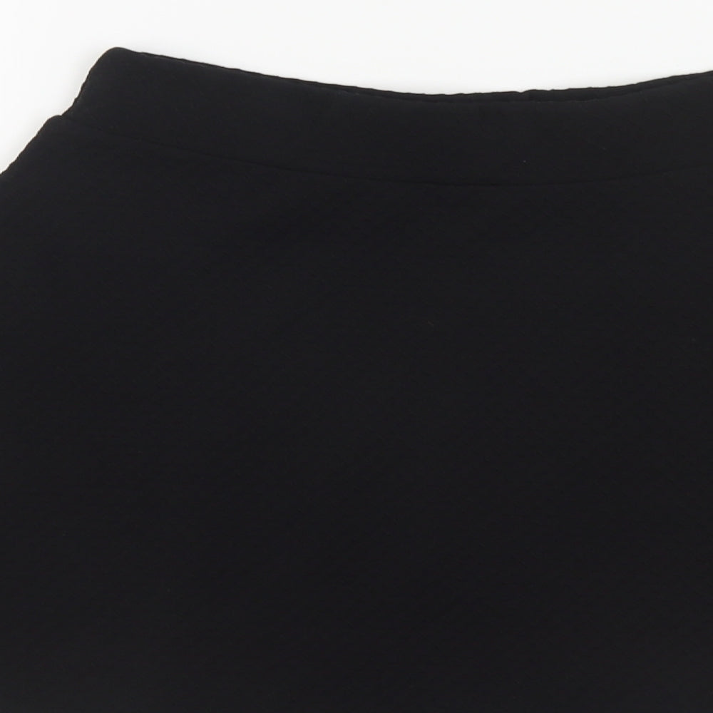 Dani's Choice Womens Black Polyester Pleated Skirt Size S - Textured