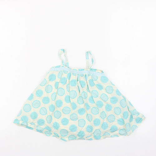 Gap Baby Ivory Polka Dot Cotton Camisole Tank Size 12-18 Months Square Neck Button