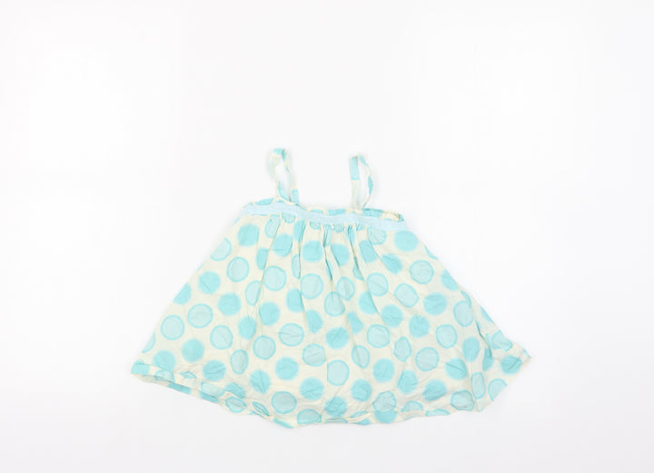 Gap Baby Ivory Polka Dot Cotton Camisole Tank Size 12-18 Months Square Neck Button