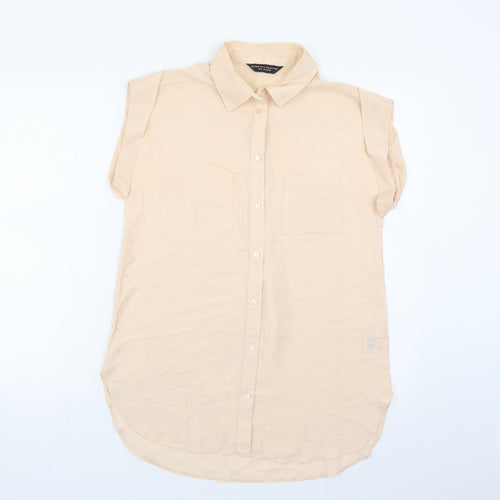 Dorothy Perkins Womens Pink Polyester Basic Button-Up Size 8 Collared