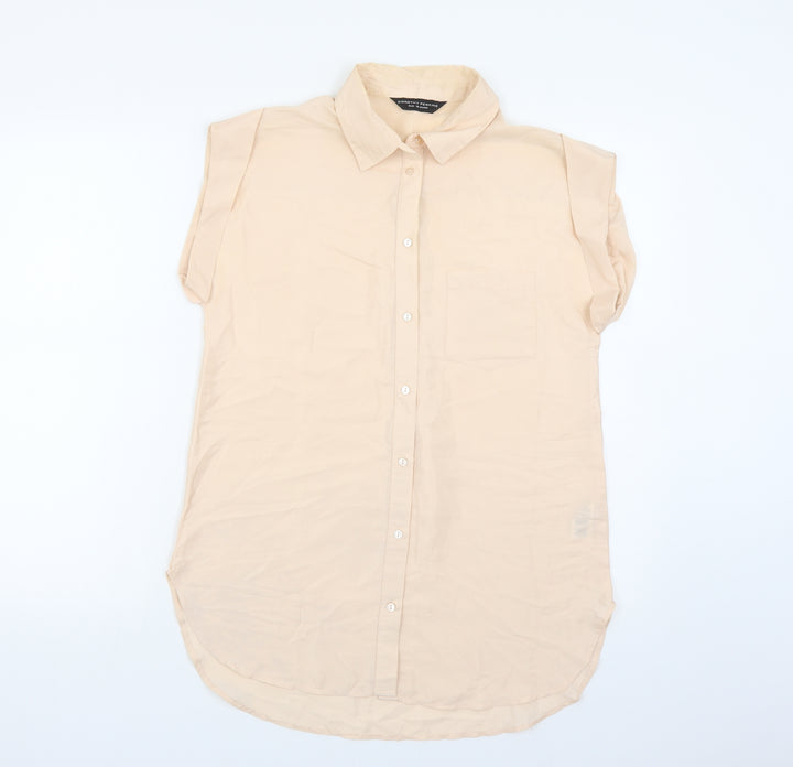 Dorothy Perkins Womens Pink Polyester Basic Button-Up Size 8 Collared