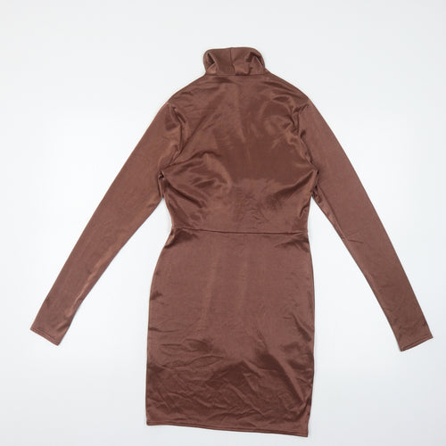 ASOS Womens Brown Polyester Mini Size 10 Collared Pullover