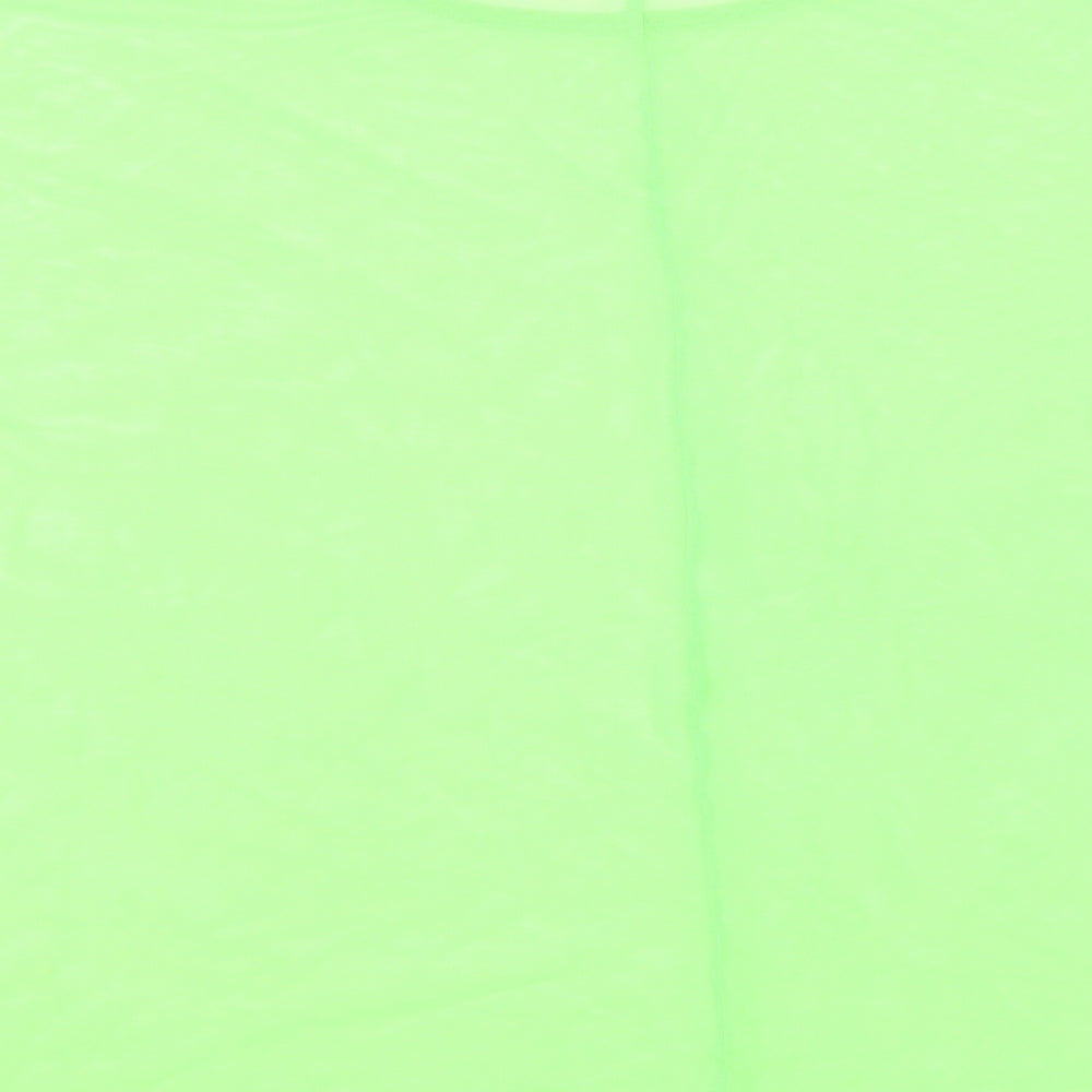 PRETTYLITTLETHING Womens Green Polyester Basic T-Shirt Size 20 Round Neck - Neon green