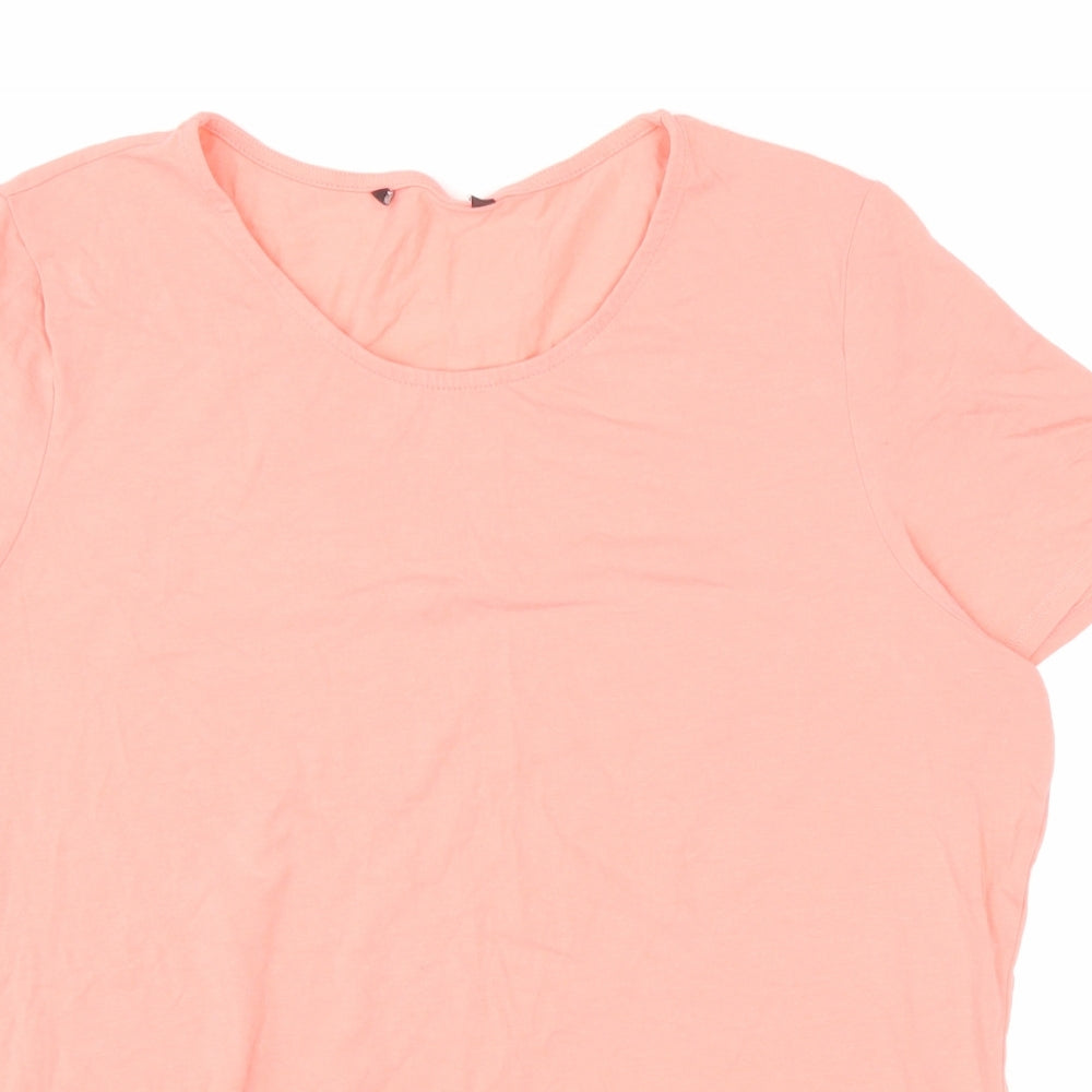 Preworn Womens Pink Cotton Basic T-Shirt Size 20 Round Neck