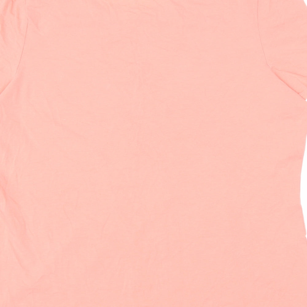 Preworn Womens Pink Cotton Basic T-Shirt Size 20 Round Neck
