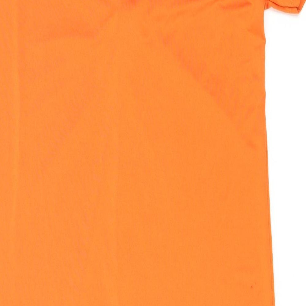 River Island Womens Orange Polyester T-Shirt Dress Size 12 Round Neck Pullover - Knot detail