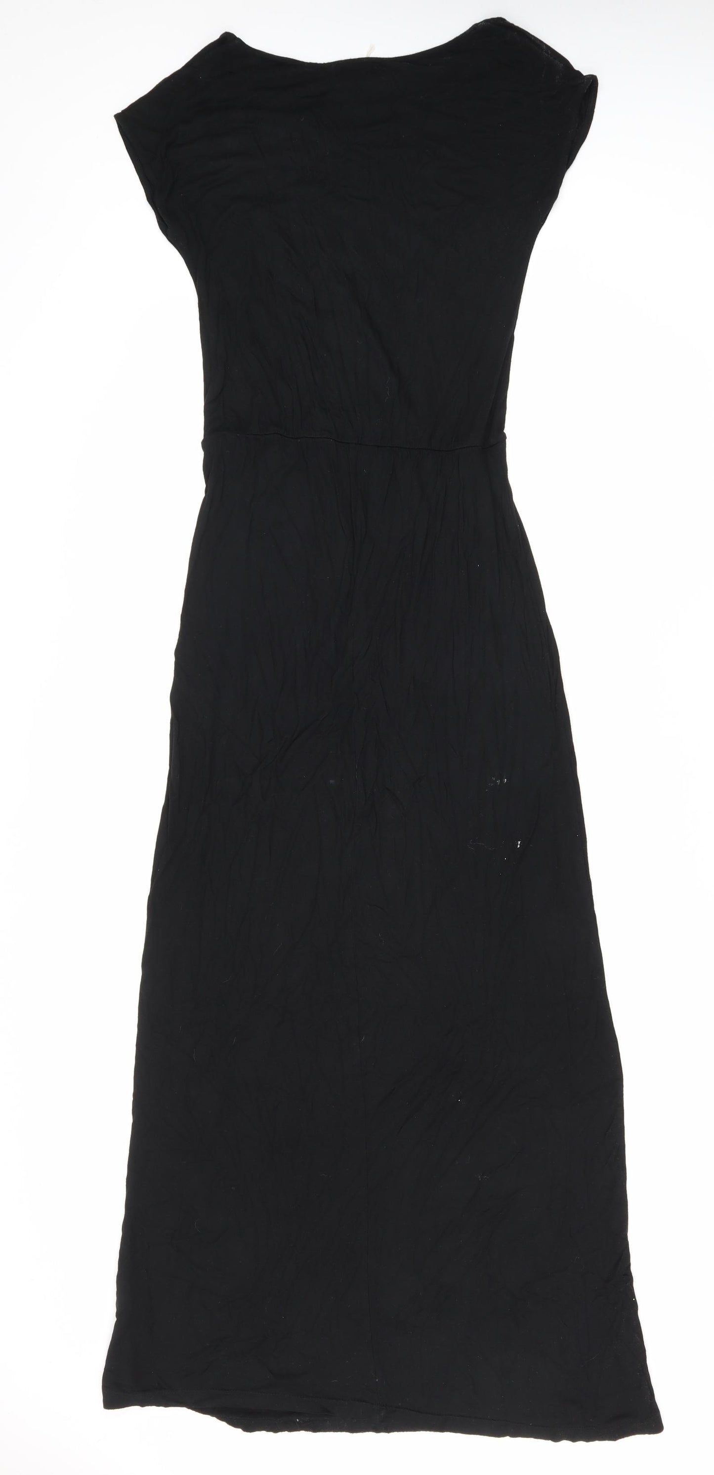 Therapy Womens Black Viscose T-Shirt Dress Size 10 Boat Neck Pullover