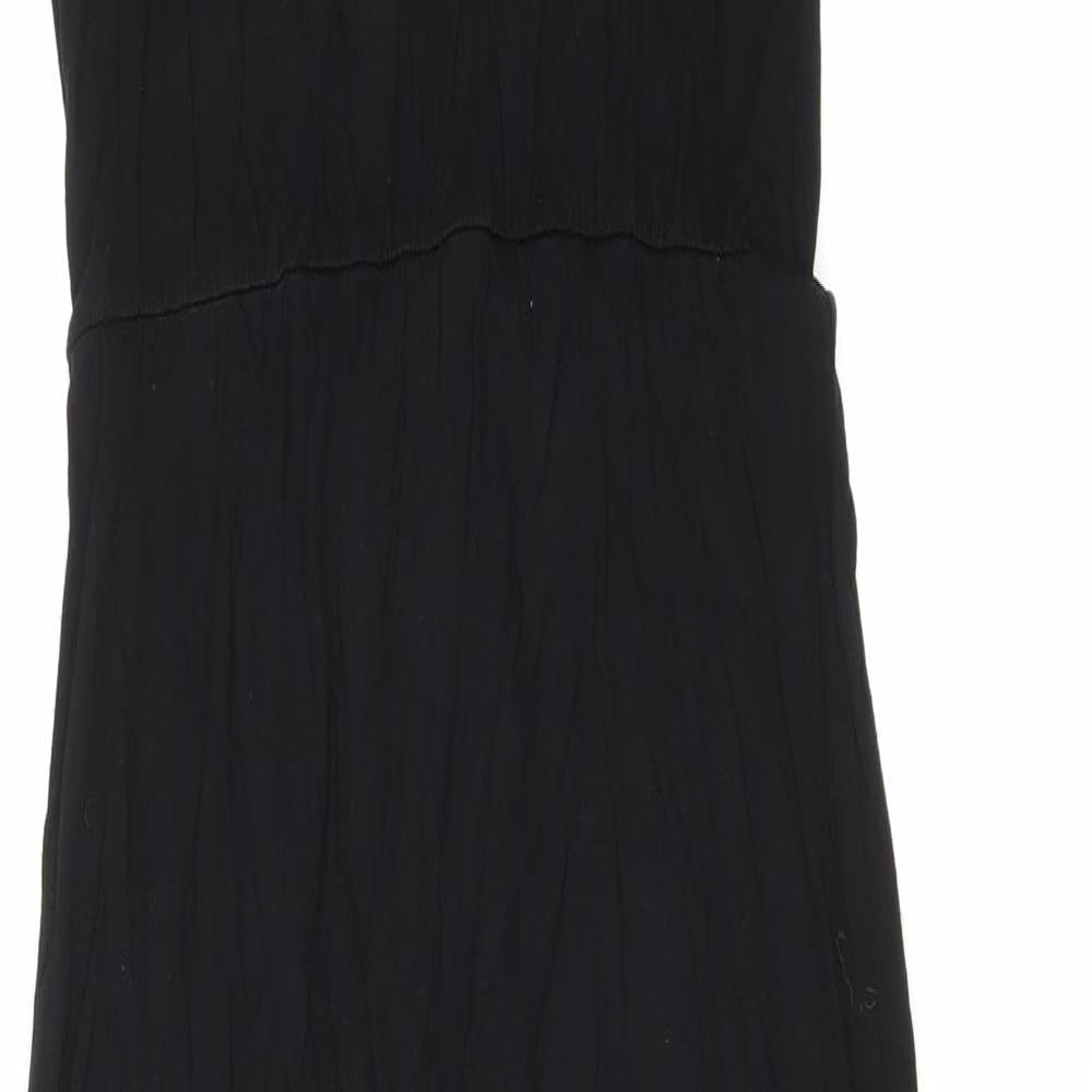 Therapy Womens Black Viscose T-Shirt Dress Size 10 Boat Neck Pullover
