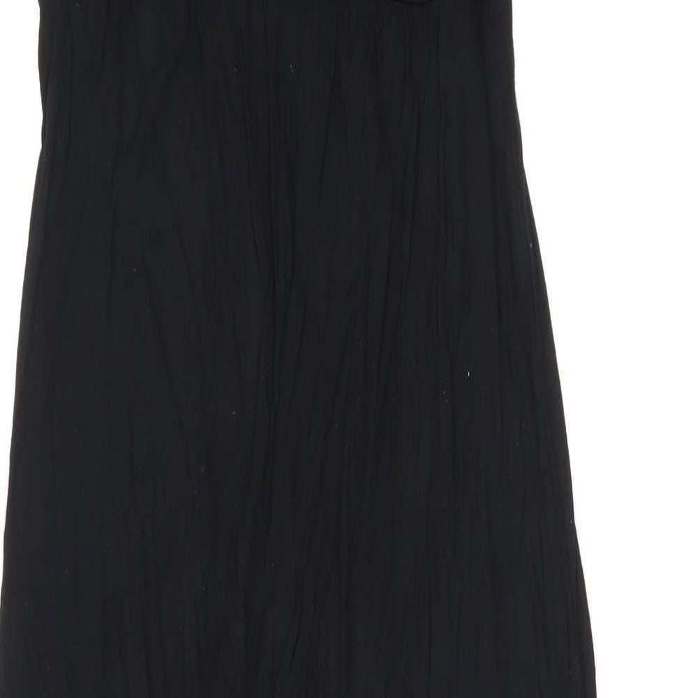Therapy Womens Black Viscose T-Shirt Dress Size 10 Boat Neck Pullover