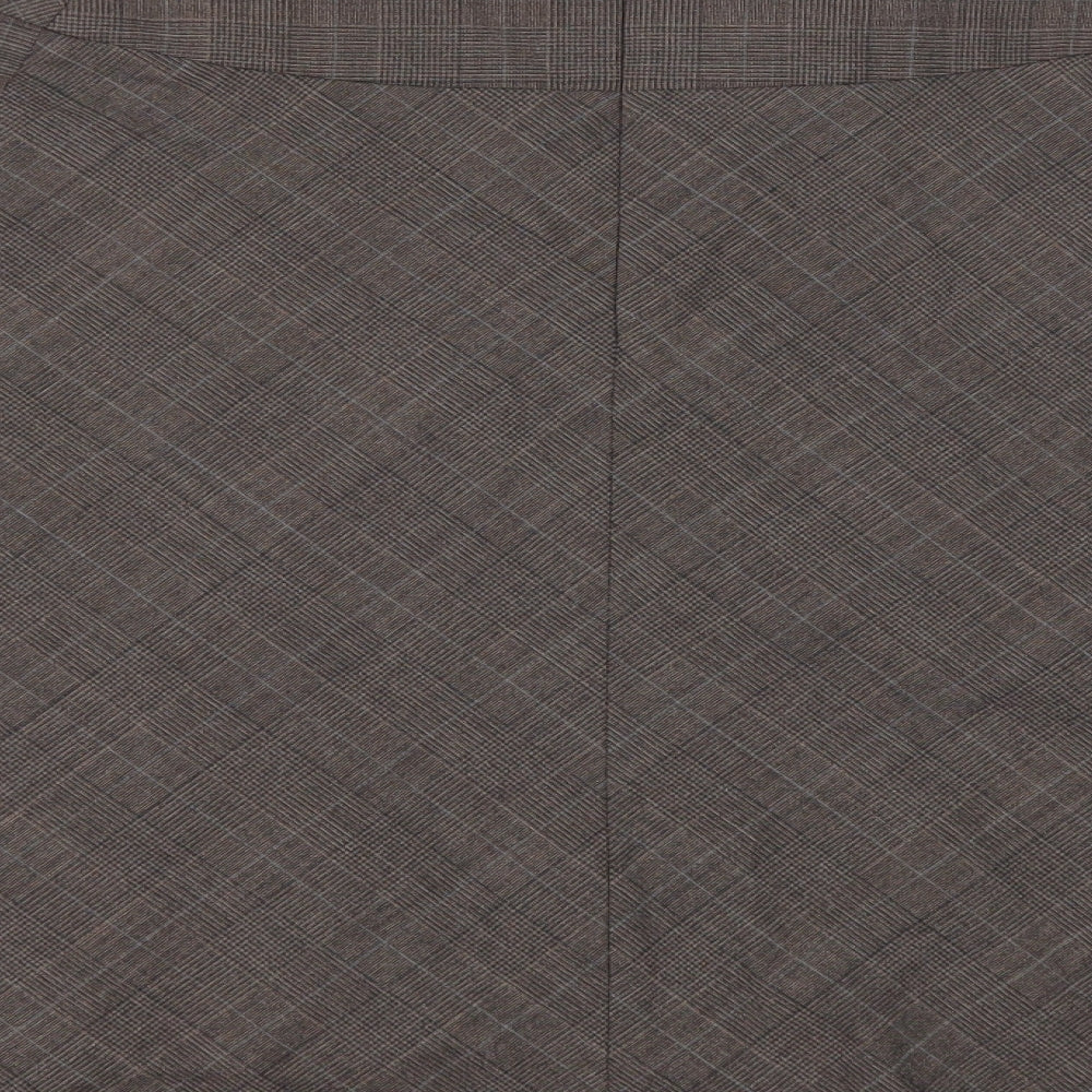 KEW Womens Brown Plaid Wool Flare Skirt Size 12 Zip