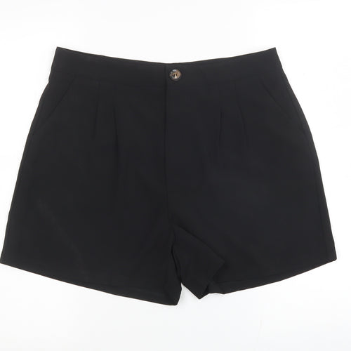 SheIn Womens Black Polyester Chino Shorts Size L L3 in Regular Button