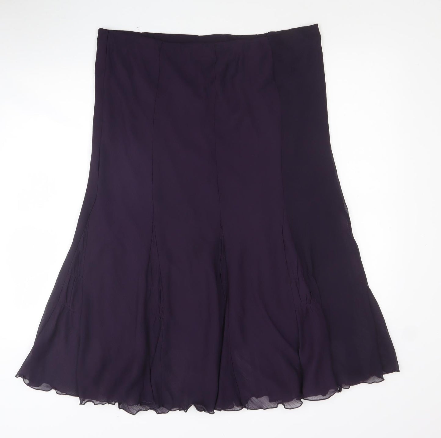 Bonmarché Womens Purple Polyester Swing Skirt Size 18