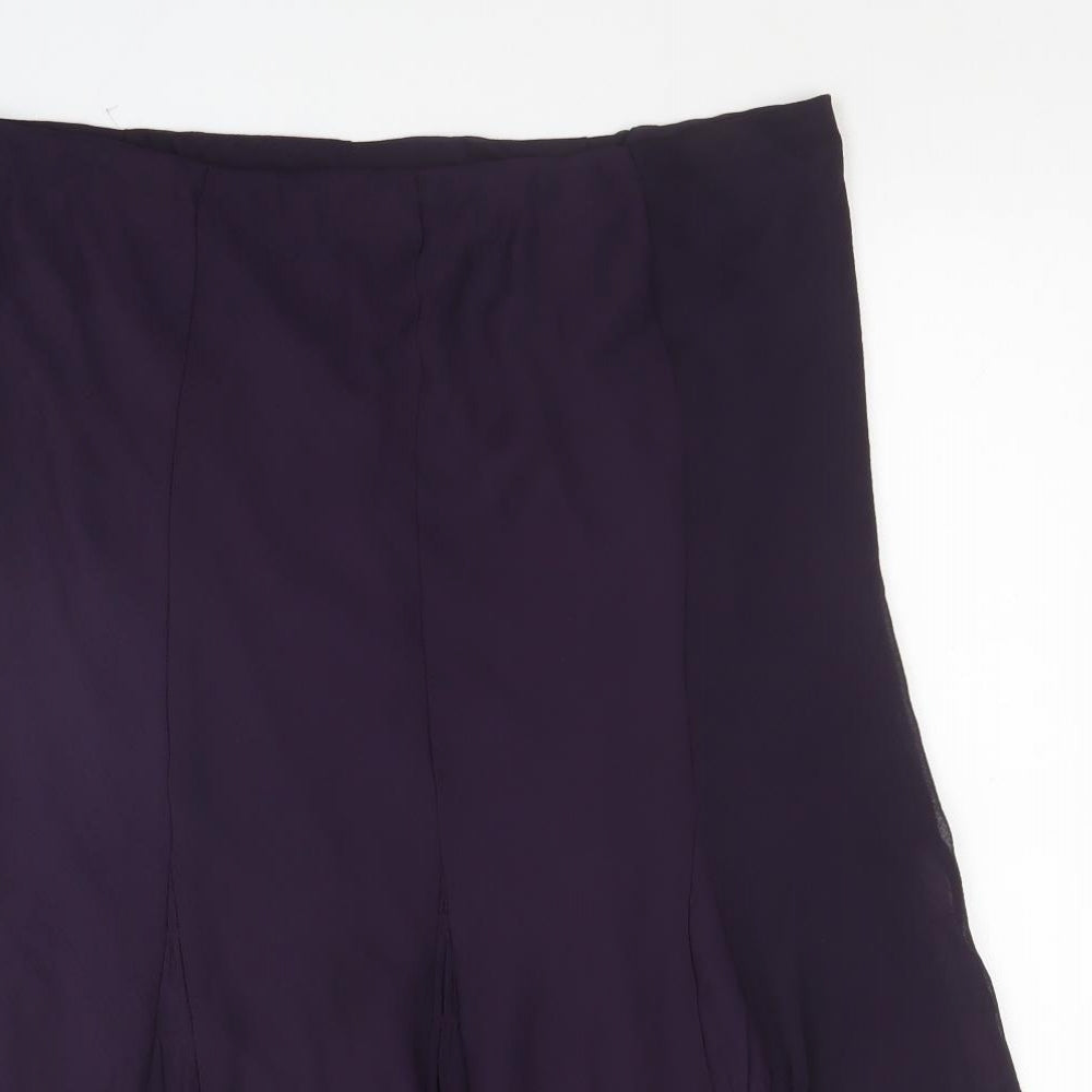 Bonmarché Womens Purple Polyester Swing Skirt Size 18