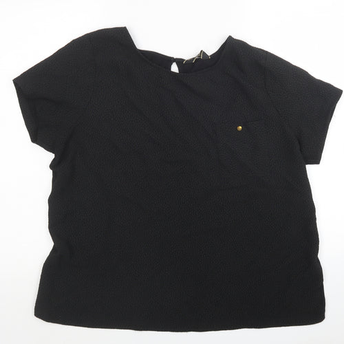 Originals Womens Black Polyester Basic T-Shirt Size 20 Round Neck