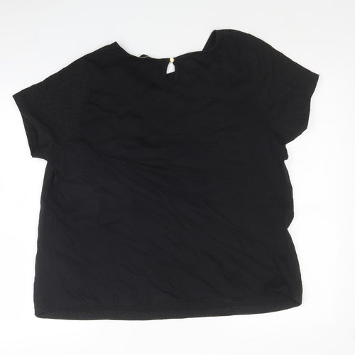 Originals Womens Black Polyester Basic T-Shirt Size 20 Round Neck