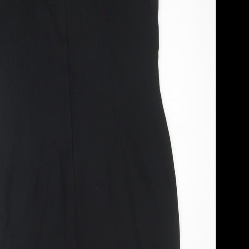 Emma Hamilton Womens Black Polyester Pencil Dress Size 14 Round Neck Zip