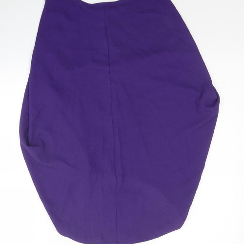 H&M Womens Purple Polyester Tunic Blouse Size 12 Round Neck