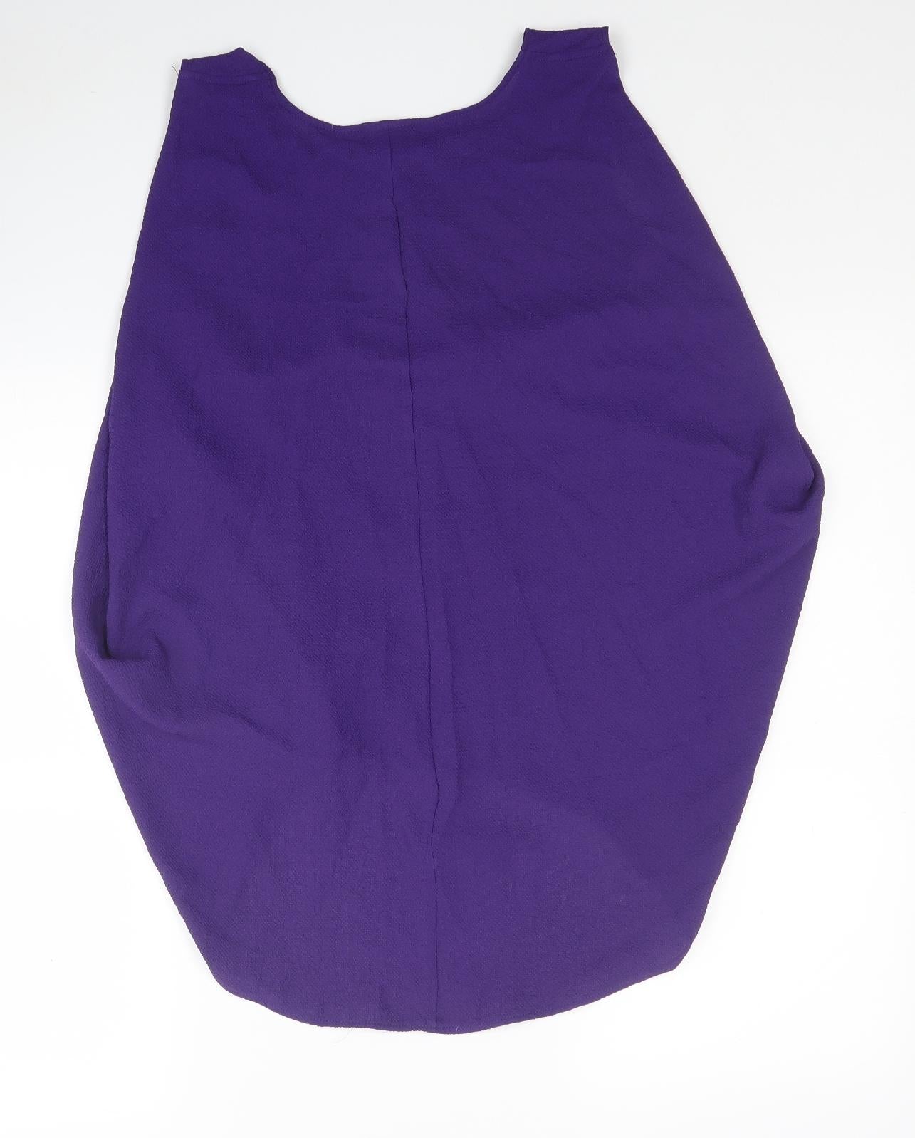 H&M Womens Purple Polyester Tunic Blouse Size 12 Round Neck