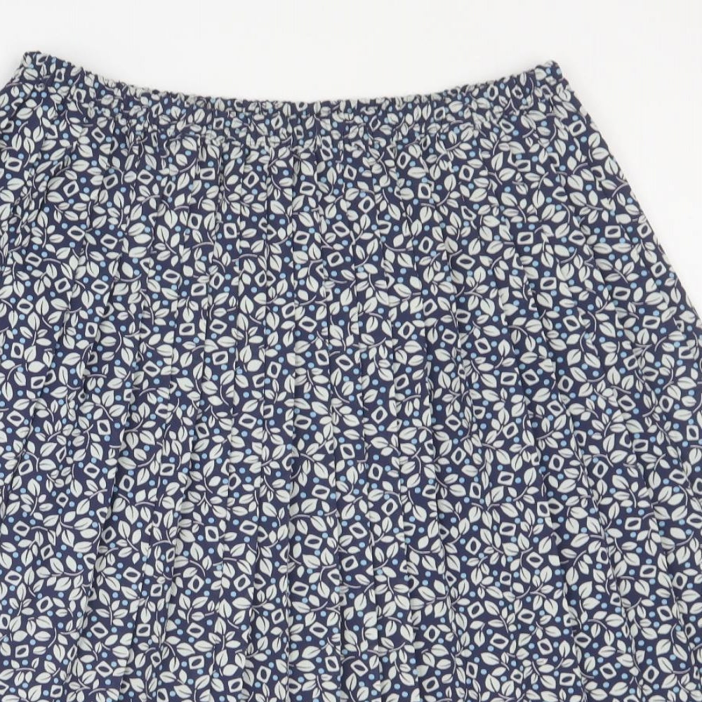 Eastex Womens Blue Geometric Polyester Pleated Skirt Size 16