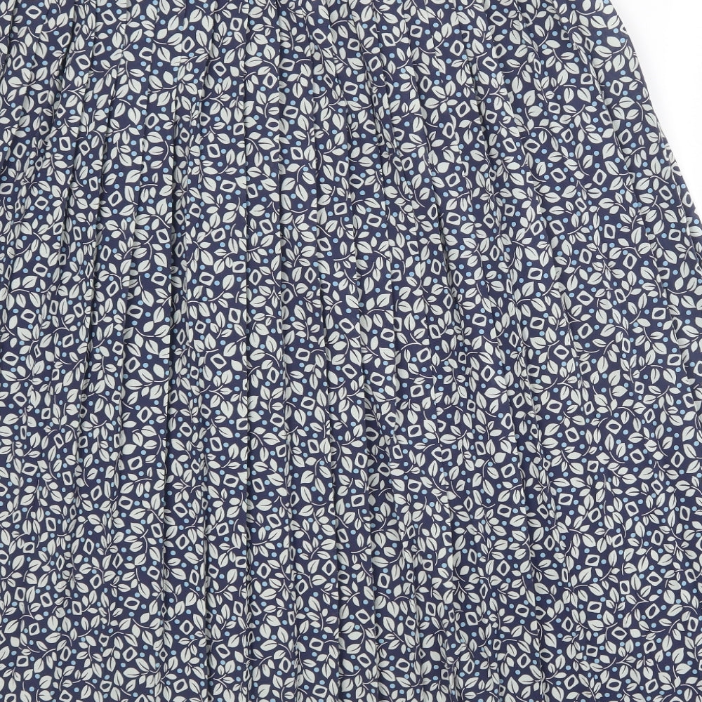 Eastex Womens Blue Geometric Polyester Pleated Skirt Size 16