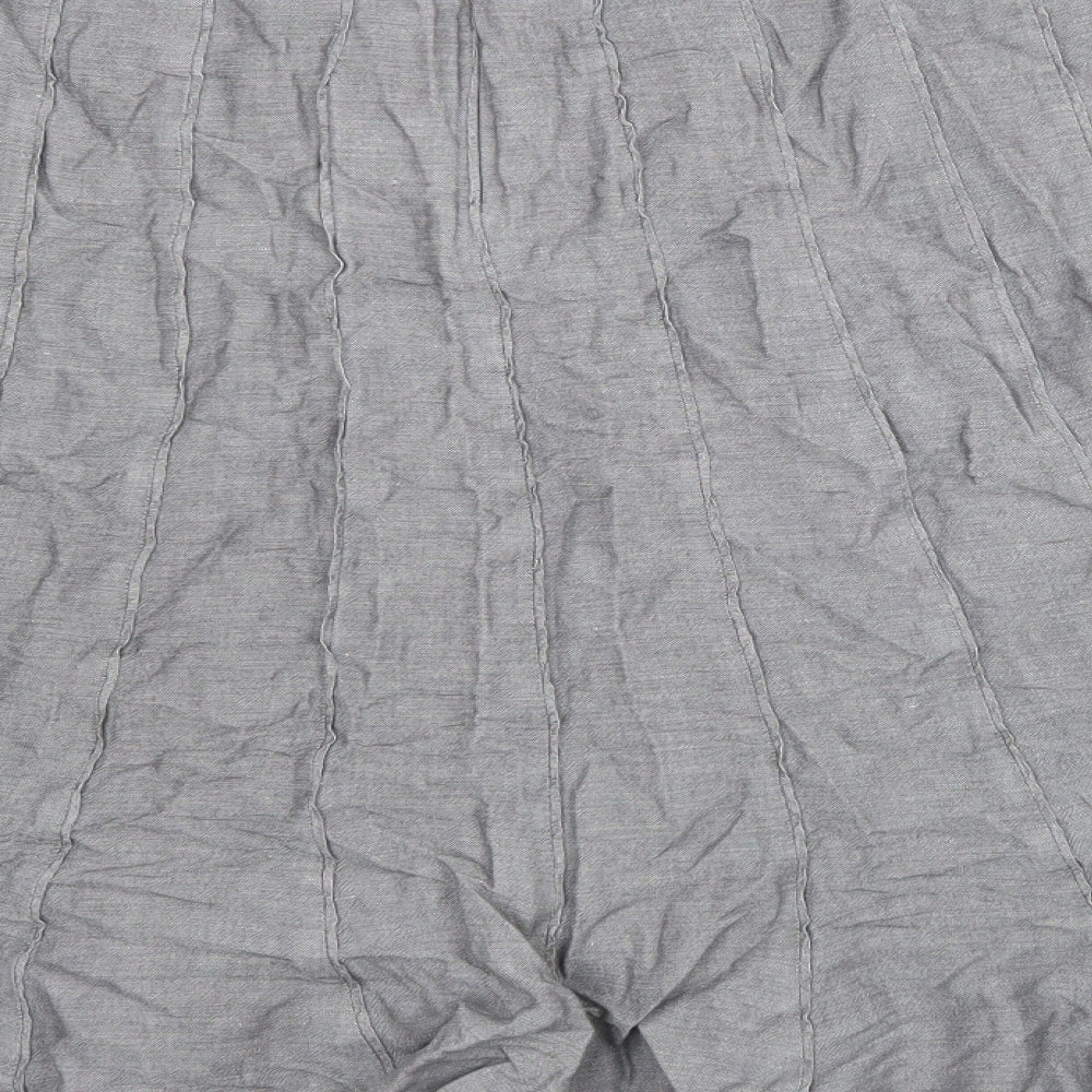 Per Una Womens Grey Cotton Swing Skirt Size 18 Zip