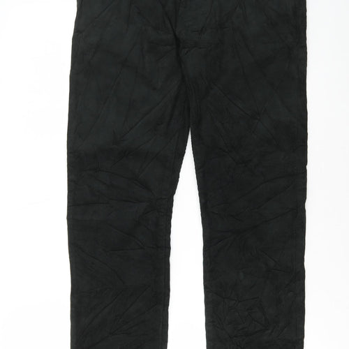 Marks and Spencer Mens Green Cotton Trousers Size 30 in L31 in Regular Button