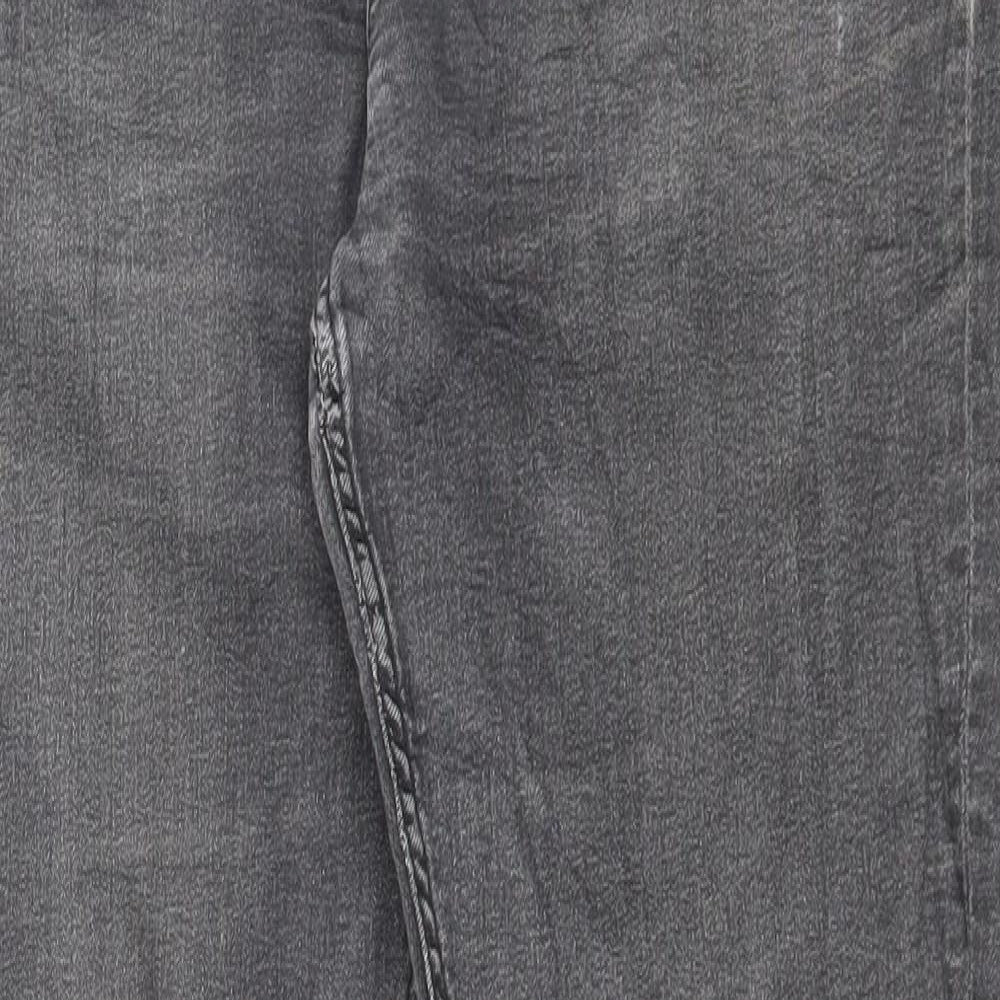 Marks and Spencer Womens Grey Cotton Skinny Jeans Size 12 L29 in Regular Button