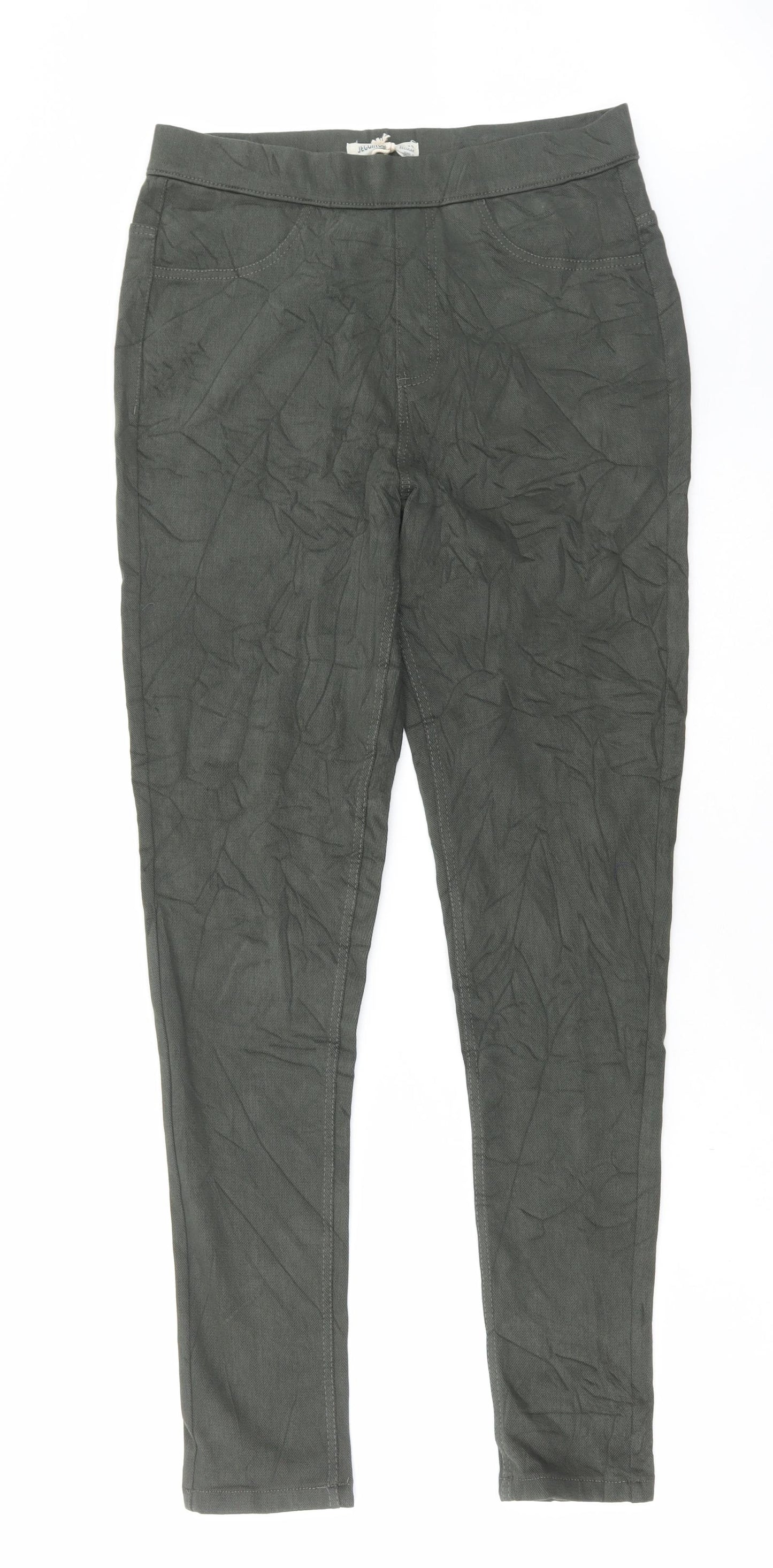Marks and Spencer Womens Green Cotton Jegging Jeans Size 12 L29 in Regular Button