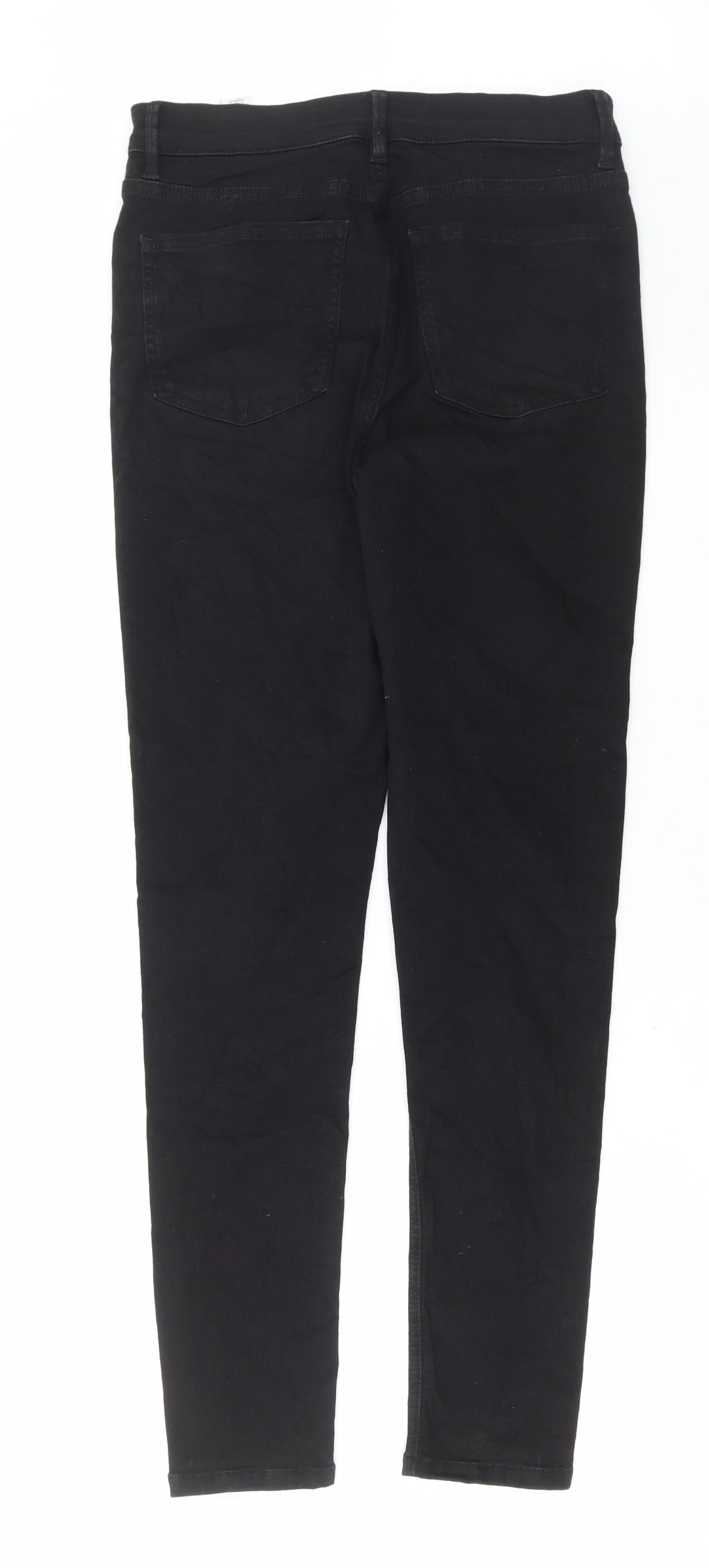 Marks and Spencer Womens Black Cotton Skinny Jeans Size 12 L30 in Regular Button