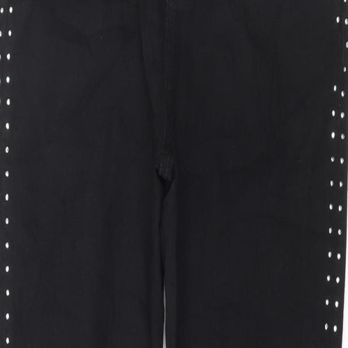 Marks and Spencer Womens Black Cotton Skinny Jeans Size 12 L30 in Regular Button