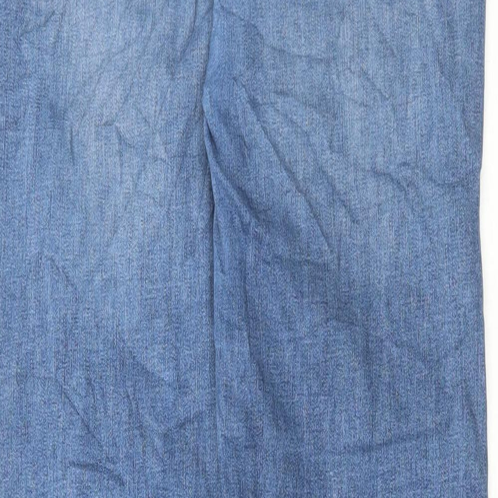 Marks and Spencer Womens Blue Cotton Straight Jeans Size 16 L30 in Regular Button