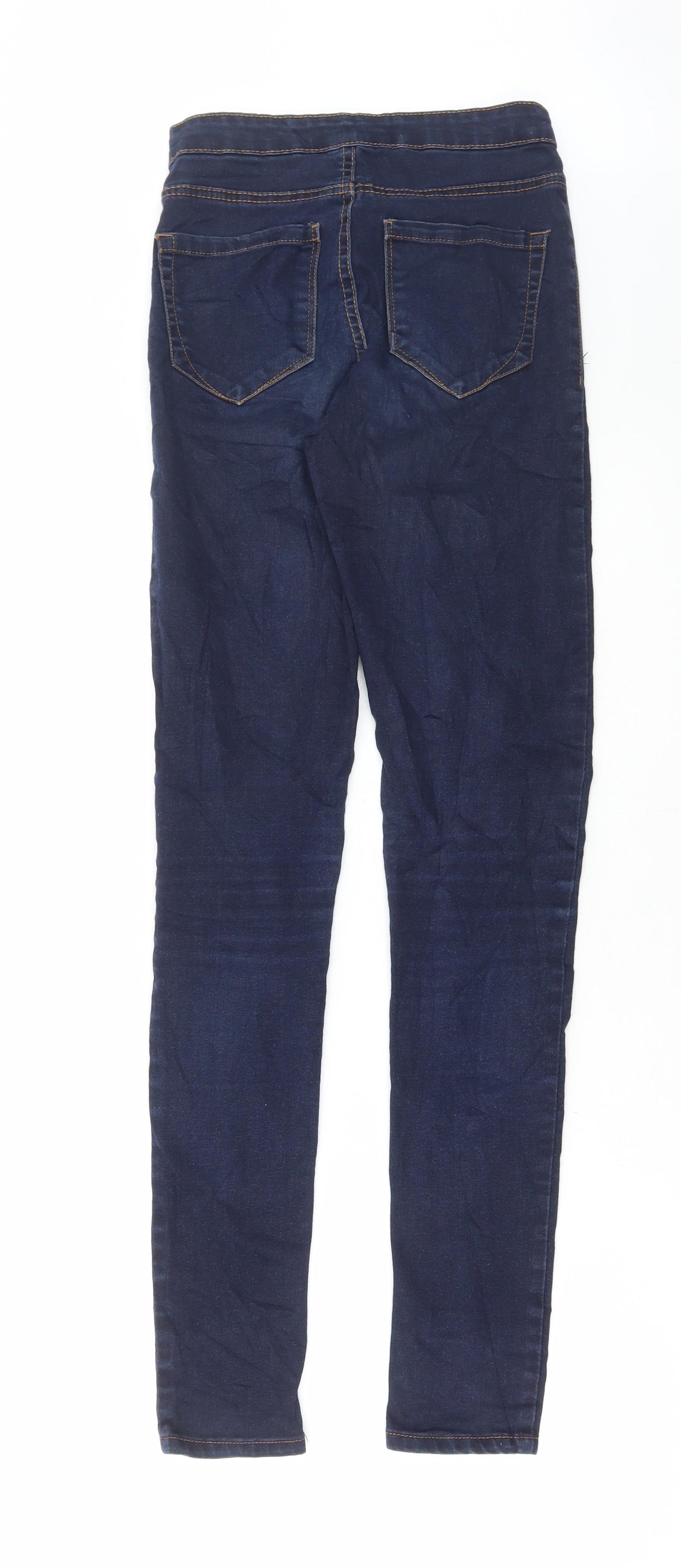 Denim & Co. Womens Blue Cotton Skinny Jeans Size 24 in L31 in Regular Button