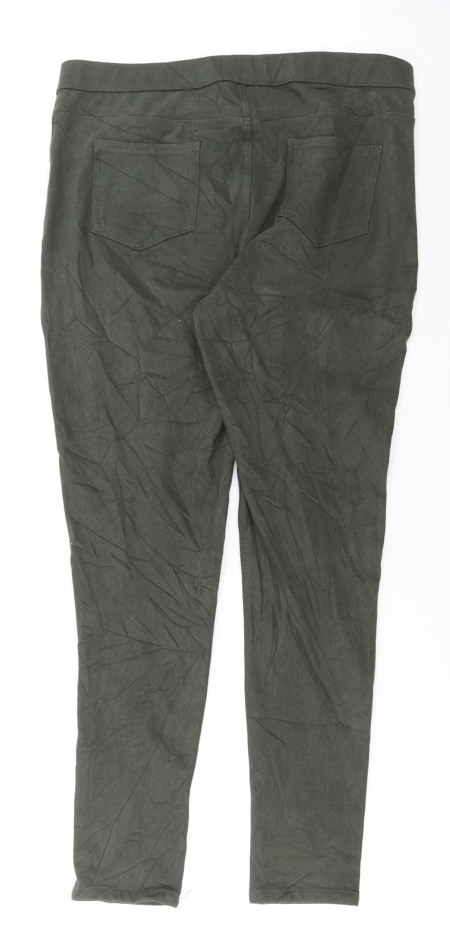 Marks and Spencer Womens Green Cotton Jegging Jeans Size 18 L30 in Regular