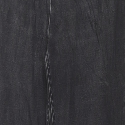 Marks and Spencer Womens Black Cotton Straight Jeans Size 16 L30 in Regular Button
